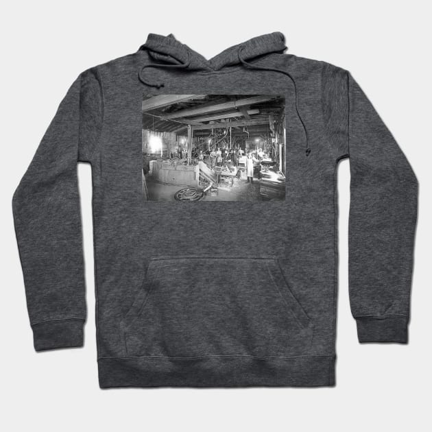 Workshop Woodworker Wood Vintage Photo Hoodie by Vintage Photos